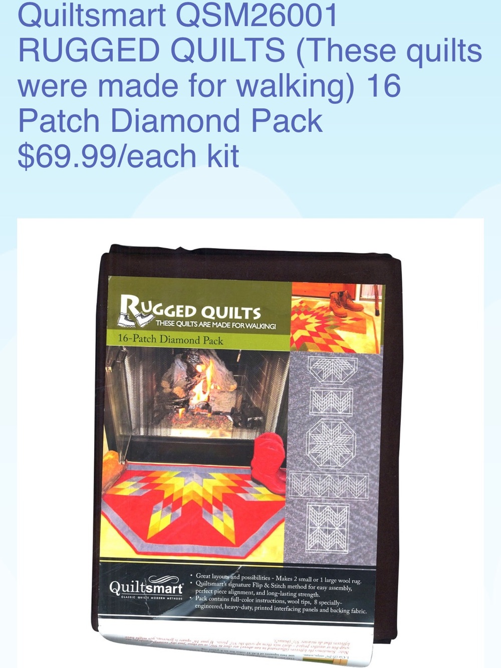 16-Patch Diamond Pack Quilt Kit - Red and Yellow